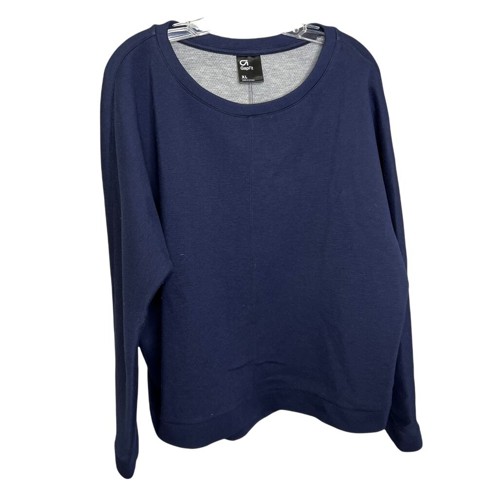 Gap Fit Women's Size XL Sweatshirt Navy Blue Stretch Boxy Fit